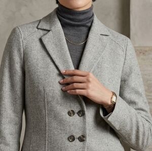 Vintage Cashmere Blend Reversible Blazer Jacket Charcoal And Silver Gray Size L